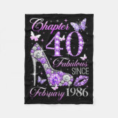 40th Birthday Queen Chapter 40 Fabulous Since 1986 Fleece Deken (Voorkant)