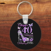 40th Birthday Queen Chapter 40 Fabulous Since 1986 Sleutelhanger (Voorkant)