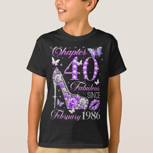 40th Birthday Queen Chapter 40 Fabulous Since 1986 T-shirt (Voorkant)