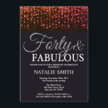 40th Birthday Red en Silver Glitter Kaart<br><div class="desc">uitnodiging van de 40e verjaardag. Veertig en geweldig. Black Red en Silver Glitter. Volwassenenfeest. Voor mannen of vrouwen. Voor verdere aanpassing,  te klikken gelieve de knoop "van de Aanpassing het"en ons ontwerphulpmiddel te gebruiken om deze sjabloon te wijzigen.</div>