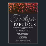 40th Birthday Red en Silver Glitter Kaart<br><div class="desc">uitnodiging van de 40e verjaardag. Veertig en geweldig. Black Red en Silver Glitter. Volwassenenfeest. Voor mannen of vrouwen. Voor verdere aanpassing,  te klikken gelieve de knoop "van de Aanpassing het"en ons ontwerphulpmiddel te gebruiken om deze sjabloon te wijzigen.</div>