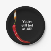 40th Birthday Red Hot Pepper Paper Bord (Voorkant)