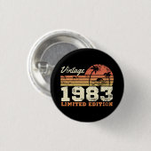 40th Birthday Retro 1983 Limited Edition Ronde Button 3,2 Cm (Voorkant /achterkant)