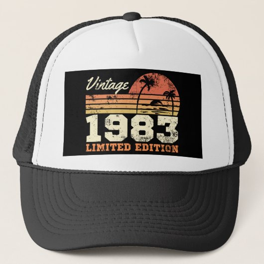 40th Birthday Retro  1983 Limited Edition Trucker Pet (Voorkant)