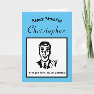 40th Birthday Retro Cartoon Funny Personalized Kaart