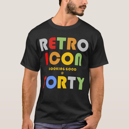40th Birthday Retro Icon T-Shirt (Voorkant)