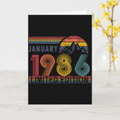 40th Birthday Retro Shirt,1986 Swea Gift January T Kaart (Gele Bloem)