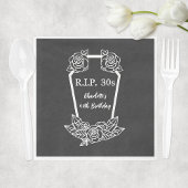 40th Birthday Rip 30s Black Rozen Coffin Party Servet