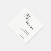 40th Birthday RIP 30s Black White Minimal Party Servet (Hoek)