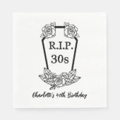 40th Birthday Rip 30s Coffin Rozen Party Servet (Voorkant)
