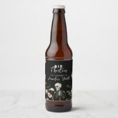 40th Birthday RIP Skeleton Pink Floral Party Bier Etiket (Voorkant)