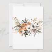 40th Birthday Rustic Floral Fall  Kaart (Achterkant)