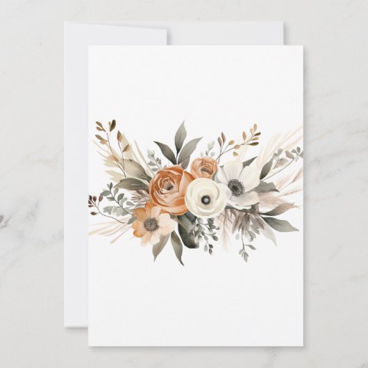 40th Birthday Rustic Floral Fall  Kaart (Achterkant)