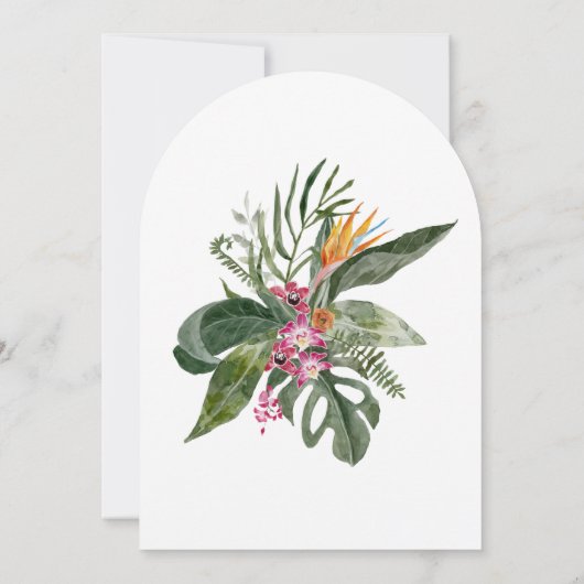 40th Birthday Simple Elegant Tropical Invitation Kaart (Achterkant)