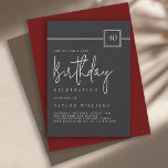 40th Birthday Simple Minimalist Flat Black  Kaart<br><div class="desc">Celebrate a 40th birthday milestone in style with this elegant flat-black and ivory beige 40th birthday party invitation. The modern minimalist layout pairs a deep matte black background with refined ivory-beige typography—featuring a bold sans-serif for the event details and a graceful handwritten script for the word “Birthday.” A sleek square badge...</div>
