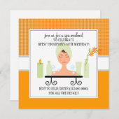 40th Birthday Spa Weekend Getaway Invitation Kaart (Voorkant / Achterkant)