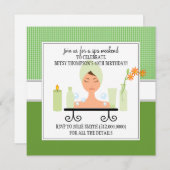 40th Birthday Spa Weekend Getaway Invitation Kaart (Voorkant / Achterkant)