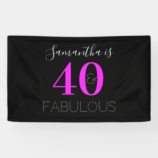 40th Birthday Specialized 40 en fabulous Modern Spandoek (Horizontaal)