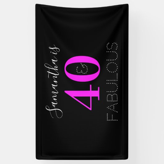 40th Birthday Specialized 40 en fabulous Modern Spandoek (Verticaal)