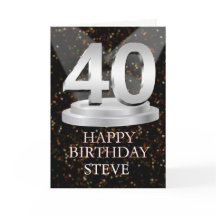 40th Birthday Spotlights Voeg een naam toe Kaart