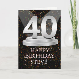 40th Birthday Spotlights Voeg een naam toe Kaart
