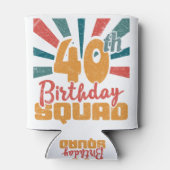 40th Birthday Squad  Retro Funny 40 Year Blikjeskoeler (Achterkant)
