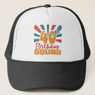 40th Birthday Squad  Retro Funny 40 Year Trucker Pet