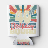 40th Birthday Squad Retro Funny Blikjeskoeler (Achterkant)