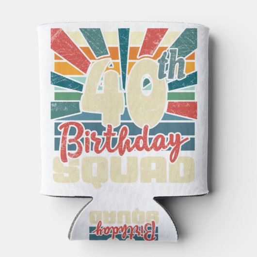 40th Birthday Squad Retro Funny Blikjeskoeler (Achterkant)