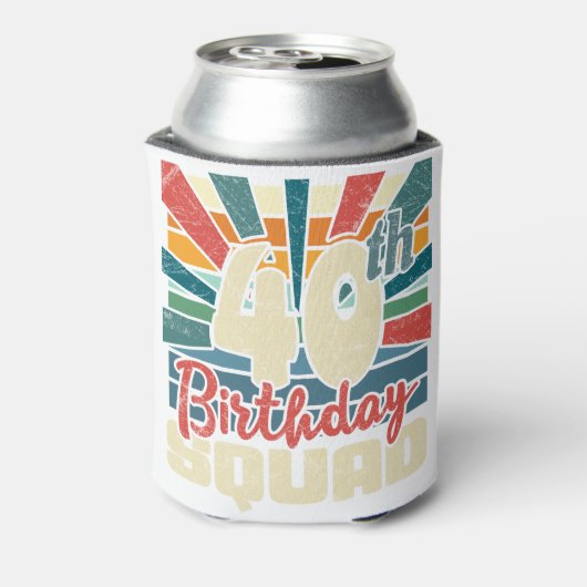 40th Birthday Squad Retro Funny Blikjeskoeler (Blikje Achterkant)