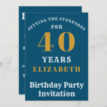 40th Birthday Standards Blue Gold Add Jouw naam