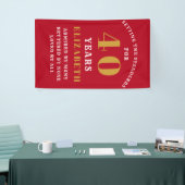 40th Birthday Standards Red Gold Jouw naam toevoeg Spandoek (Beurs)