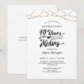 40th Birthday String Lights 40 JAAR IN DE MAAK Kaart (Voorkant / Achterkant)