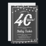 40th Birthday String Lights op Chalkboard Kaart<br><div class="desc">Deze 40e verjaardagsuitnodiging kenmerkt koordlichten op een achtergrond van het bord. Klik de aanpassingsknoop voor meer flexibiliteit in het wijzigen van de tekst! De variaties van dit ontwerp, extra kleuren, evenals de coördinerende producten zijn beschikbaar in onze winkel, zazzle.com/doodlelulu*. Neem contact met ons op als je dit ontwerp op een...</div>