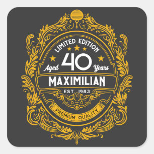 40th Birthday Whiskey Label met Jouw naam