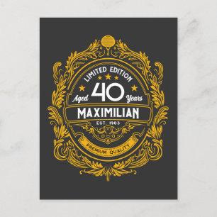  40th Birthday Whiskey Label met Jouw naam Briefkaart