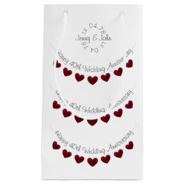 40th Bruiloft Jubileum robijn hart kleine geschenk Klein Cadeauzakje