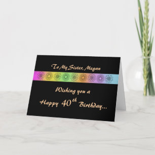 40th Customizable Birthday Card Kaart