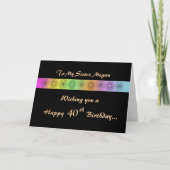 40th Customizable Birthday Card Kaart (Voorkant)