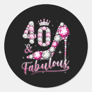40th Diamond Crown Shoes 40 Fabulous 40 Ronde Sticker