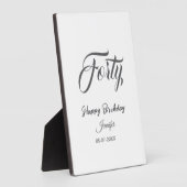 40th forty letterbirthday add name date year gray  fotoplaat (Zijkant)