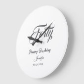 40th forty letterbirthday add name date year gray  grote klok (Hoek)