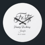 40th forty letterbirthday add name date year gray grote klok<br><div class="desc">editable design</div>