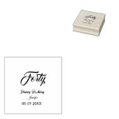 40th forty letterbirthday add name date year gray rubberstempel (Gestempeld)