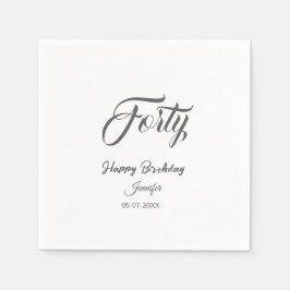 40th forty letterbirthday add name date year gray servet