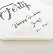 40th forty letterbirthday add name date year gray  sherpa deken (3/4)