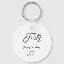 40th forty letterbirthday add name date year gray sleutelhanger