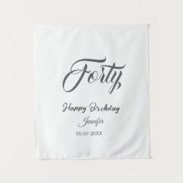 40th forty letterbirthday add name date year gray wandkleed