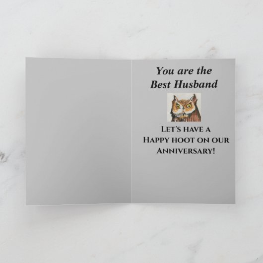 40th Funny Owl Husband Jubileum Waar hou ik van? Kaart (Binnen)