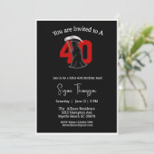 40th Grim Reaper Birthday Invitation Kaart (Staand voorkant)